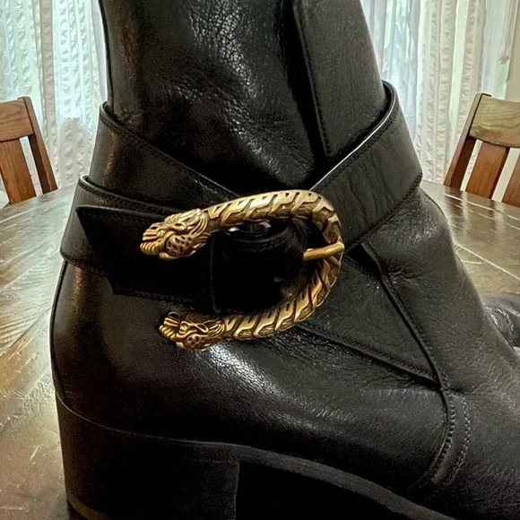 Gucci Dionysus Jodhpur Ankle lift boots lion buckle slip on - Picture 11 of 15